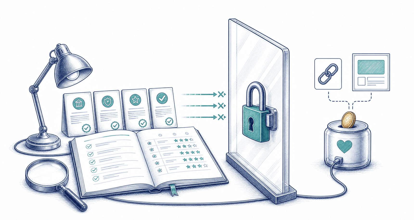 Locked divider separating bank reviews from future commercial funding
