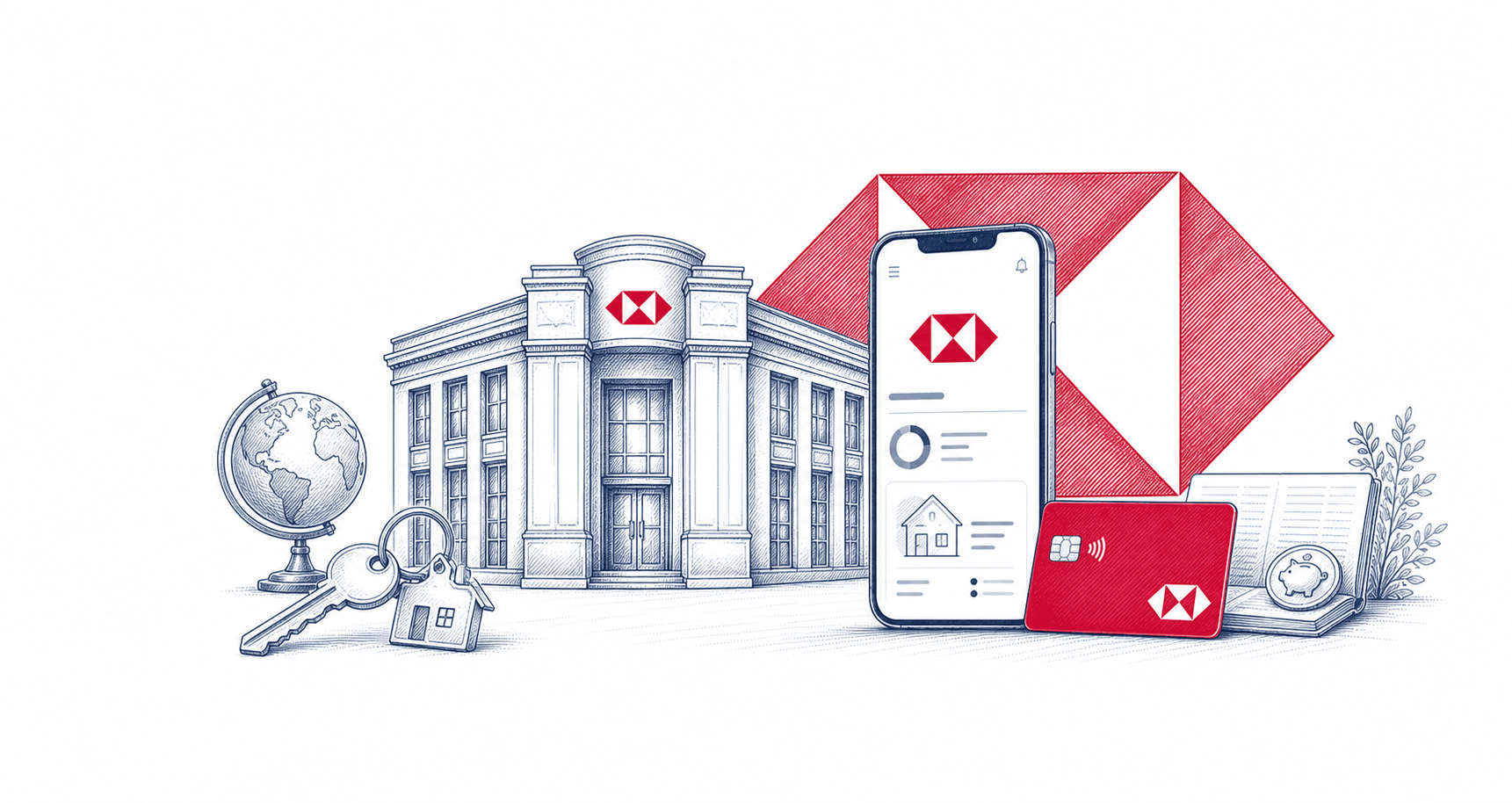 HSBC UK student banking review illustration