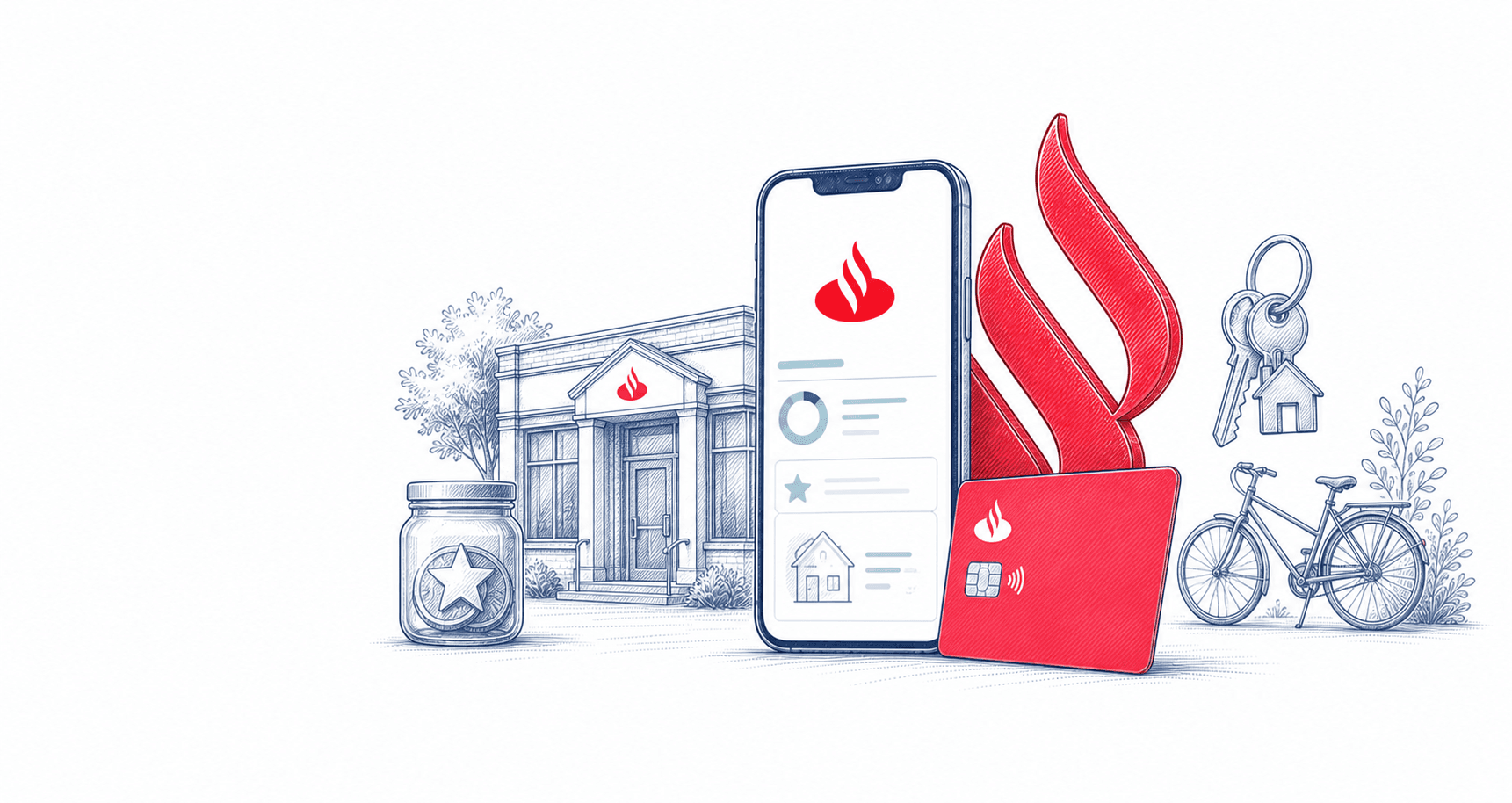 Santander UK student banking review illustration