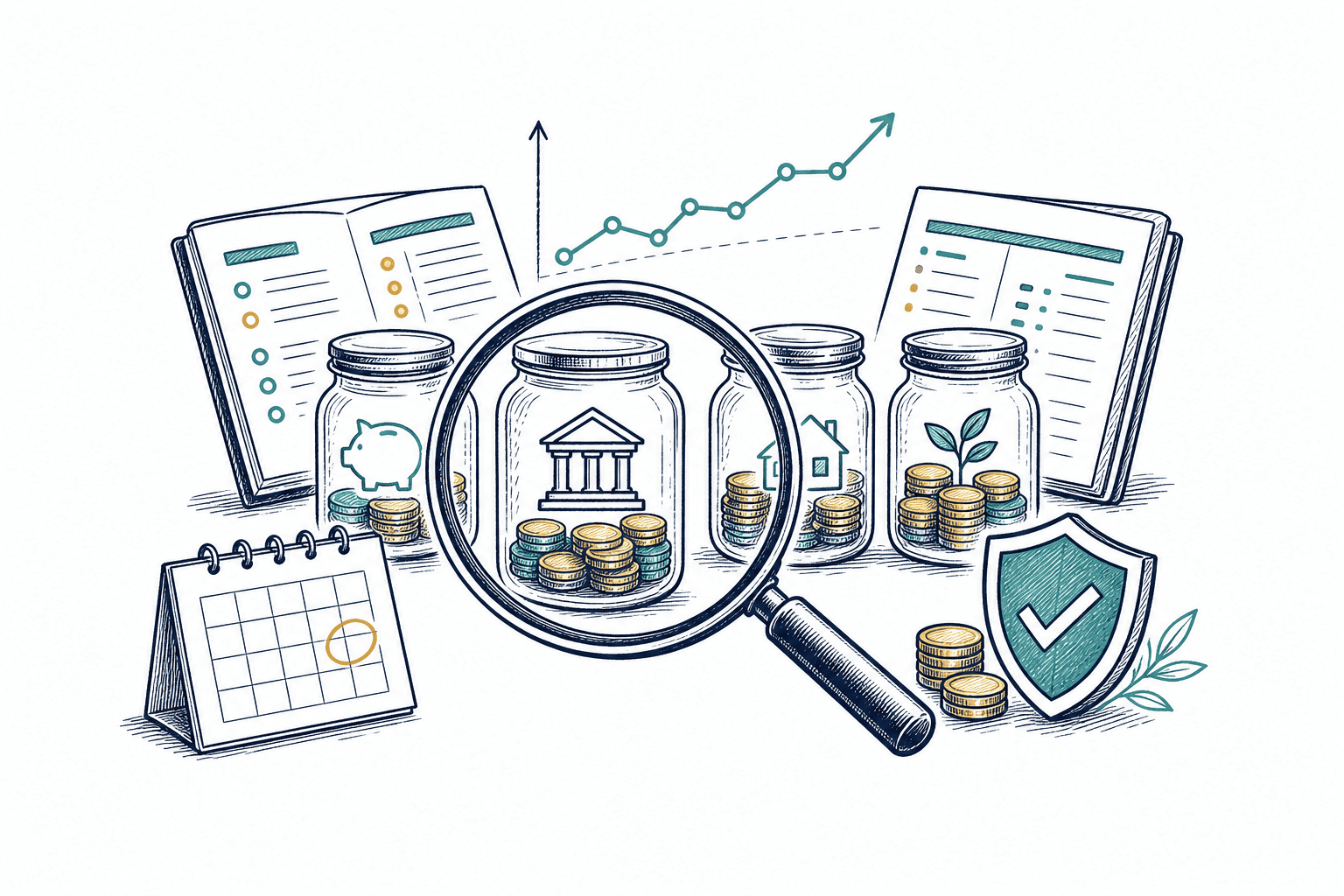 Savings accounts and interest growth compared side by side